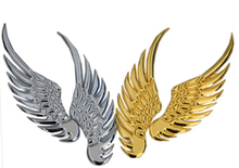 3D safe guard angel wing creative slivery golden metal car sticker auto parts automobile accessory
