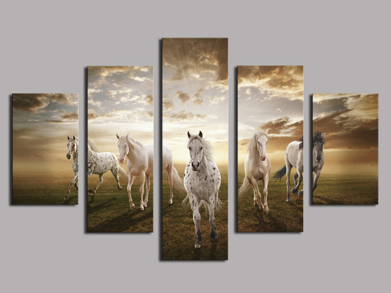 Unframed 5 pcs High Quality Cheap Art Pictures Running Horse Large ...