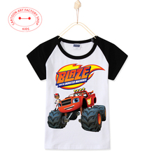2016 Time Limited Summer Children Clothes Blaze And The Monster Machines Kids T-Shirts Cotton T Shirt Boys Tops Tees Girl Sale