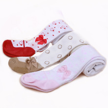Baby Tights 2015 Spring Fall Fashion 100% Cotton Five Colors Dot Tights For Baby With Bowknot For 0-2Years Newborn Baby Tight