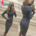 Gagaopt 2016 Winter Fashion Cottom Dress Loose Knitting Long sleeve O neck Dress Sheath Warm Dress