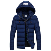2015 NEW men’s winter jacket cotton-padded jacket thick warm hooded slim fit outdoor thermal wadded jacket coat Down & Parkas