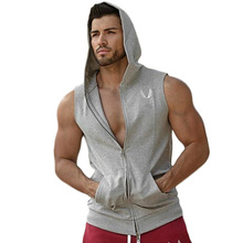 Men Cotton Hoodie Sweatshirts fitness clothes Gym bodybuilding tank top men Sleeveless sport Tees Shirt Casual golds gym vest