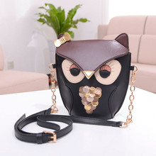 2016 New Fashion Cute Owl Print bag for Women PU Leather Satchel Shoulder Messenger Bag bandolera mujer Dropshipping