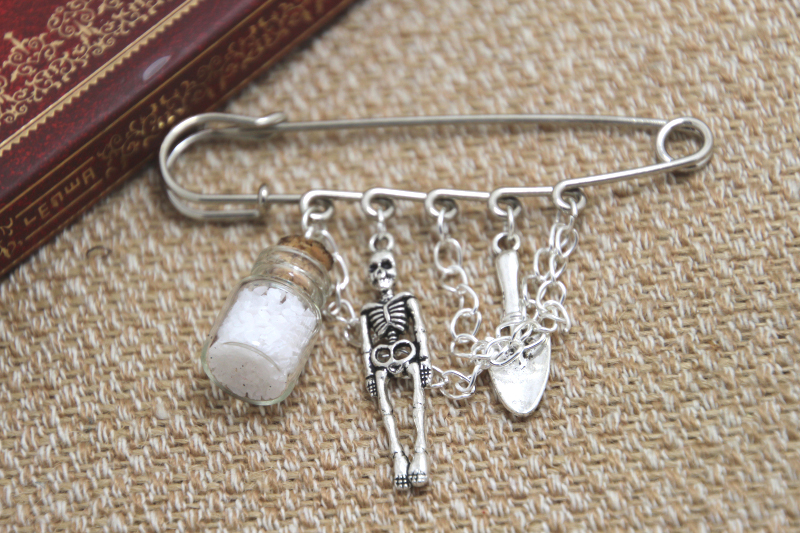12pcs Supernatural inspired salt and burn themed charm with chain font b kilt b font pin