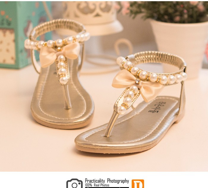 New 2015 Summer Girls Sandals Ankle Flat Beautiful Beading Girls Shoes Fashion Children Sandals Patent Leather Sandalia Infantil free shipping (4)