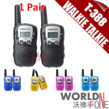 FREE SHIPPING! 2Pcs Mini Walkie Talkie Travel T-388 0.5W UHF Auto Multi Channels 2-Way Radios Interphone