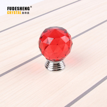 10PCS 30mm K9 Red Crystal Drawer knob handle kitchen cupboard doors and furniture accessories SJ-2001