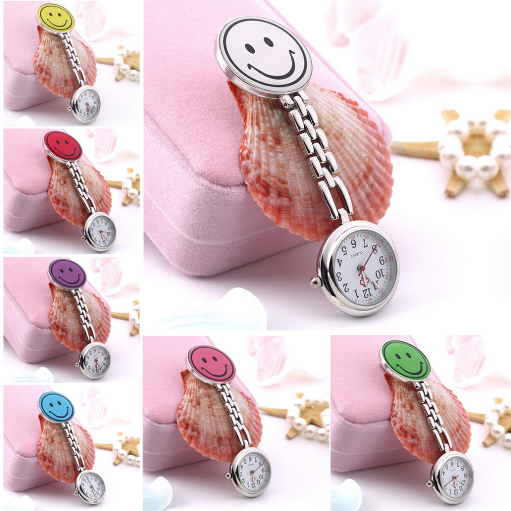 Top Quality Smile Face Nurse Fob Brooch Pendant Watch Portable Pocket Watch Clip Watch Medical Use