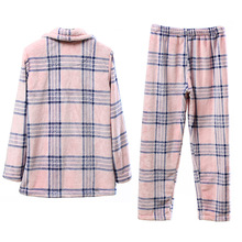 Song Riel thick plaid flannel pajamas men and women couple home service package sweet comfort mellow