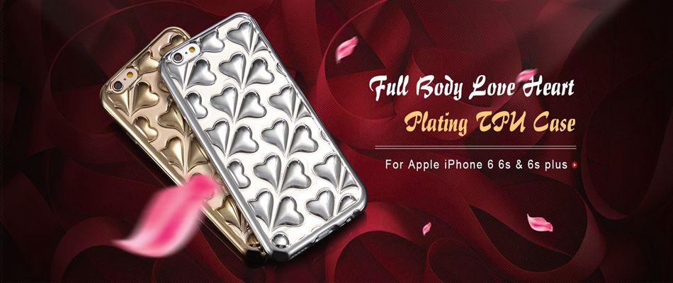 heart plating case for iphone 6