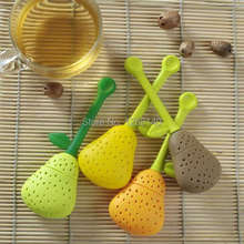 10pcs Free Shipping CuteTeacup Teapot Strawberry Pear Silicone Tea Strainer Infuser Filter Bag Rppb
