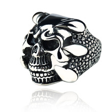 Punk Vintage Antique Silver Skull Ring Men Jewelry Dragon Claw Male Rings Accessories Bagues Homme Anillos R0188