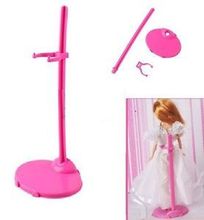 FD1931 Durable Plastic Pink Hangers Stand for Doll Dress Clothes Accessories Set