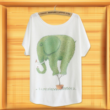 Tshirt Women Tops Fashion 2015 Casual Summer Style Plus Size Loose Batwing Sleeve T shirt Women