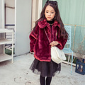 Kids 2016 Autumn winter girl furry coat Children clothing Girl Faux Fur Jacket Coat