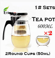 teapot set High Quality Thickening Heat Resistant Glass pot tea service 600ml Teapot 2 Round Cups