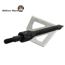 Hot Sell Hunting Shooting Tactical Archery Arrowhead Broadhead 100 Grain 3 Fixed Blades 2 Cutting Steel