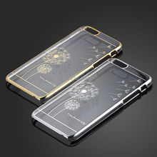 Ultra Slim Luxury Crystal Diamond Bling Transparent Electroplate Back Case Cover For Apple iPhone 6 4