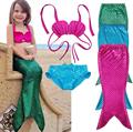 Hot 3PCS Girl Kids Mermaid Tail Swimmable Bikini Set Bathing Suit Fancy Cosplay Costume 3 9Y