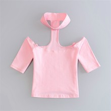 2016 Brand New Summer Women T Shirts Short Sleeve Tops Tees T-shirts For Women Crop Top Female T-shirts Halter Casual Tees White