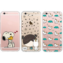 Famous Cartoon Snoopie Unicorn Elephant Painted Soft Phone Case Back Cover For Apple iPhone 6 6S 6Plus