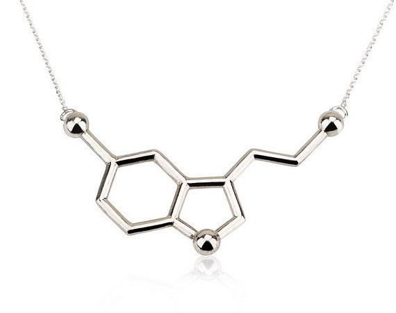 Serotonin Necklace, Serotonin Molecule Necklace, Chemistry Necklace.jpg