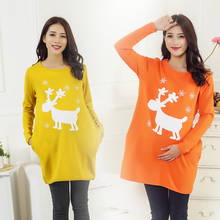 2015 long section Spring and Autumn Maternity pregnant women to go out big yards thick sweater fashion loose sweaters