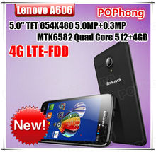 F Lenovo A606 4G LTE Cell Phones MTK6582M+6290 Quad Core 1.3GHz android 4.4 os 5” Smartphone 4GB ROM