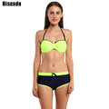 Riseado Sexy Bikini Set maillot de bain Sport Swimsuit Swimwear Women 2016 Brand Straight Shorts Push