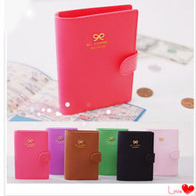 4 Color Sweet Bowknot Buckles Passport ID Card Holder Protect Cover Case