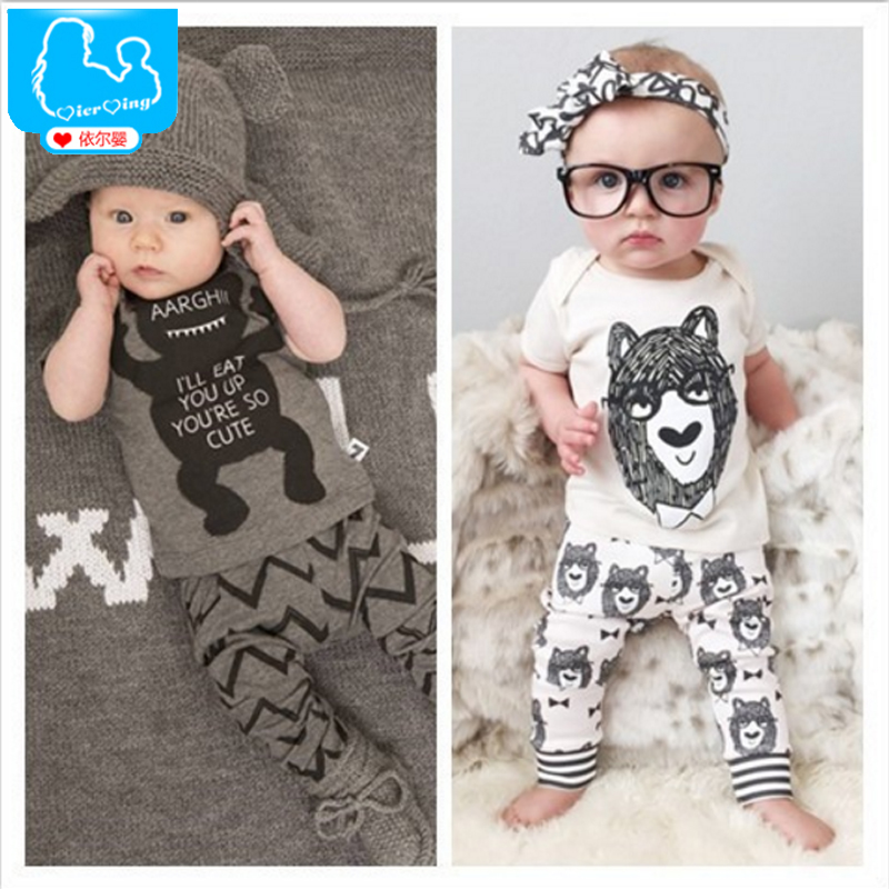 Summer Baby’s Set Newborn Baby Girls Clothing Sets Bebes Bear T-Shirt And Pants 2pcs Suit For Baby Boy Toddler Kids Jumpsuit