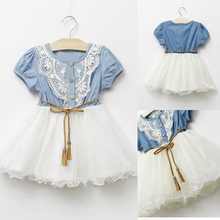 1-6Y Toddler Baby Dress Kid Girl Short Sleeve Lace Princess Tutu Party Dresses YT56