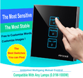 Hot Sales Waterproof 3 gangs 1 way Crystal Black LED Smart touch light switch Free Customize