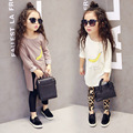 Children s wear spring clothes for the children of 2016 new female girl split long T