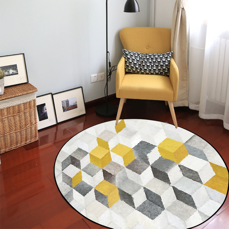 8 Sizes Modern Soft Carpet Nordic lego Yellow Grey Squares Pleasant Fashionable 