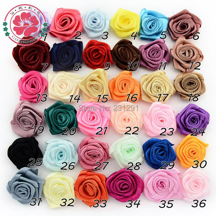100 rose flower ribbon satin appliques trim lot pink