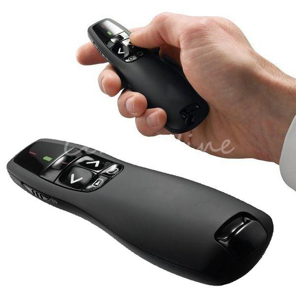New Arrival Portable comfortable handheld R400 Wireless Presenter Receiver Pointer Case Remote Control with Red Laser