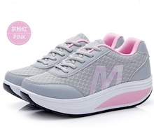New Women shoes Wedge Bodybuilding Shoes Platform Health Lose Weight women casual Shoes Fitness Zapatos Mujer Blue