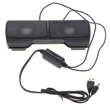 1 Pair Mini Portable Clipon USB Stereo Speakers line Controller Soundbar for Laptop Notebook Mp3 Phone Music Player PC with Clip
