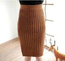Women New 2016 Winter Fashion High Quality Braided Knit Bodycon Mid Skirt Women Winter Warm Fashion Skirt Free&Drop Shipping