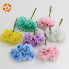 2015 3cm 12pcs/lot Silk artificial Stamen Bud Bouquet flower for home Garden wedding Car corsage decoration crafts plants