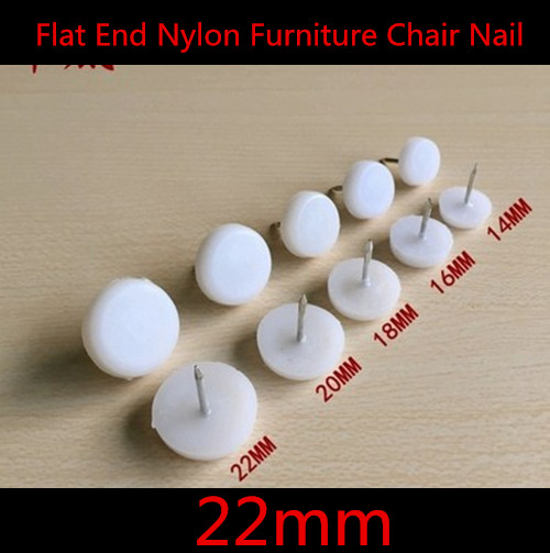 100pcs/lot22mmナイロン家具の椅子のネイルグライドの足を保護し足底/white