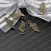 (23152)Alloy Findings,charm pendants,Antiqued style bronze tone 17*8MM Wing 50PCS