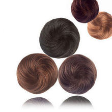 One PC Free Shipping Black Light Brown Dark Brown Clip In Hair Bun Hairpiece Hair Extension