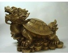 RARE collectible Bronze Fengshui Dragon Turtle Statue Free shipping