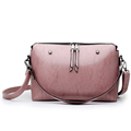 Retro Simple Ladies Crossbody Bag Classy Double Zipper Designer Small Shoulder Bag Trendy Women Solid Color