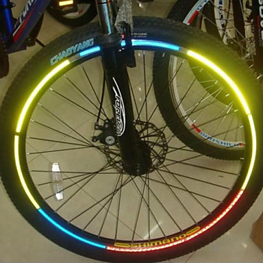 Cool DIY Bicycle Reflective Stickers Bike Wheel Rim Accessories Fluorescent Decal Reflection Paster for Outdoor Cycling