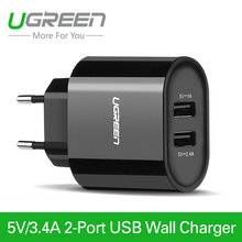 Ugreen 17W Dual Port Travel Wall EU Plug USB Charger for iPhone 4S 5 5S 6 6 Plus Samsung Galaxy s4 Sony Xperia HTC Phone Charger