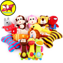 2016 petcircle new arrivals pet dog cat toys multicolor plush dog squeak toy for chihuahua pet training products freeshipping